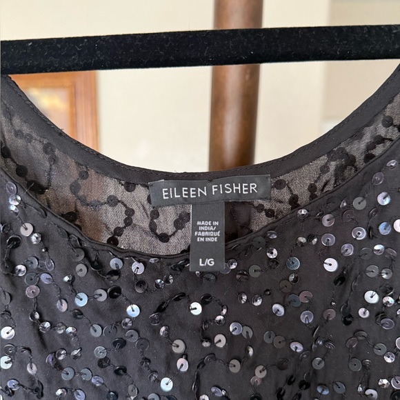 Eileen Fisher Black Sequin Blouse - Picture 4 of 7
